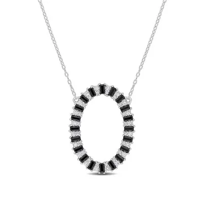 Julianna B Sterling Silver Black Spinel & Lab Grown White Sapphire Necklace
