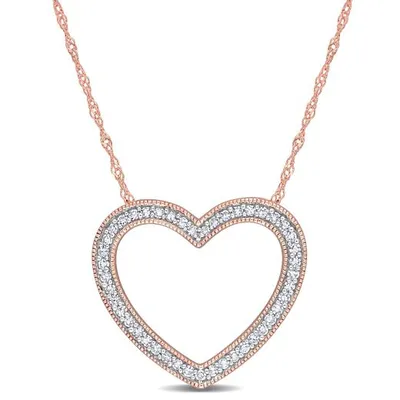 Julianna B 14K Rose Gold 0.22CTW Diamond Heart Pendant