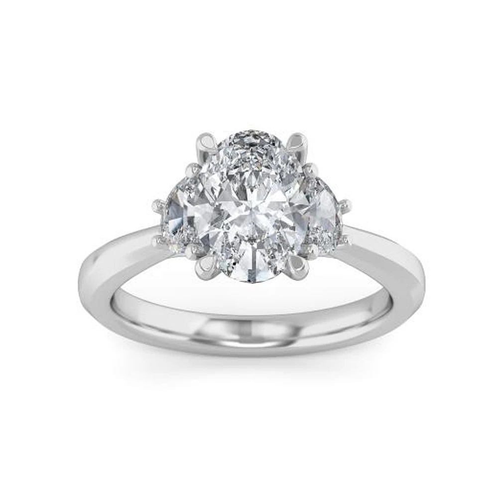 New Brilliance 14K White Gold Lab Grown 2.00CTW Oval Cut Diamond Ring