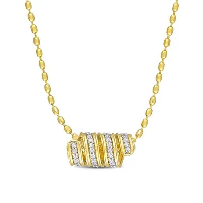 Julianna B Yellow Plated Sterling Silver Lab Grown White Sapphire Necklace