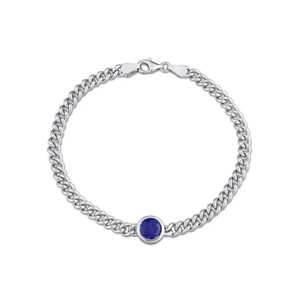 Julianna B Sterling Silver Lab Grown Blue Sapphire Bracelet