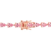 Julianna B Rose Plated Sterling Silver Lab Grown Pink Sapphire Tennis Bracelet