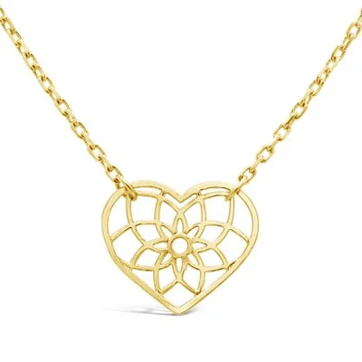 10K Yellow Gold 18" Heart Necklace