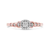 10K Rose Gold 0.10CTW Diamond Promise Ring