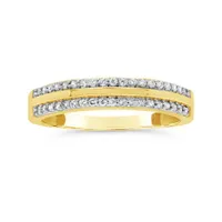 10K Yellow Gold 0.23CTW Diamond Double Row Stackable Ring