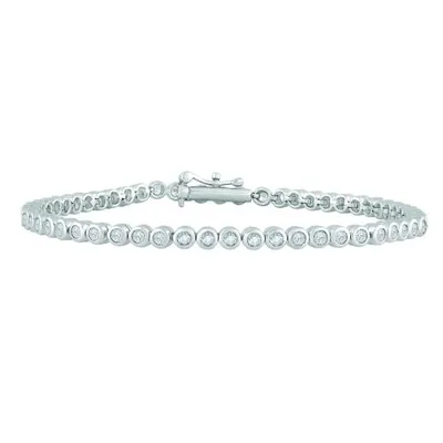 10K White Gold 2.00CTW Diamond Tennis Bracelet