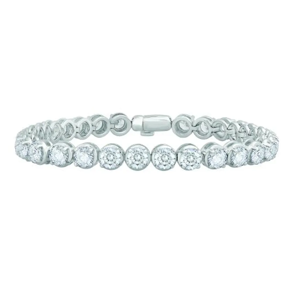 10K White Gold 10.00CTW Diamond Tennis Bracelet