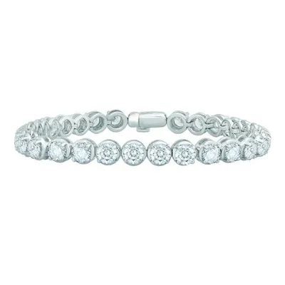 10K White Gold 10.00CTW Diamond Tennis Bracelet