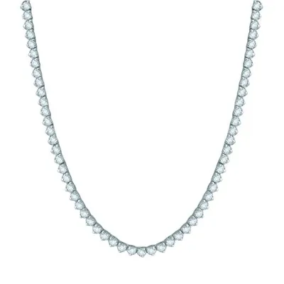 14K White Gold 5.04CTW Diamond Tennis Necklace