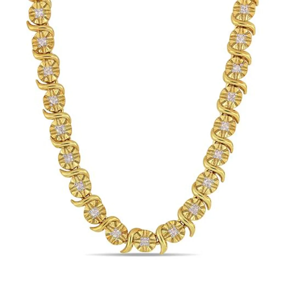 Julianna B Yellow Plated Sterling Silver 0.52CTW Diamond Necklace