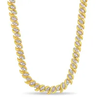 Julianna B Yellow Plated Sterling Silver 1.00CTW Diamond Necklace