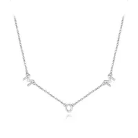 Sterling Silver Cubic Zirconia 19" Mom Necklace