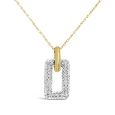 10K Yellow Gold 0.33CTW Diamond Paperclip Pendant