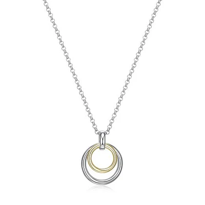 Elle Simpatico Gold Plated Double Layer Circle 17" + 3" Necklace