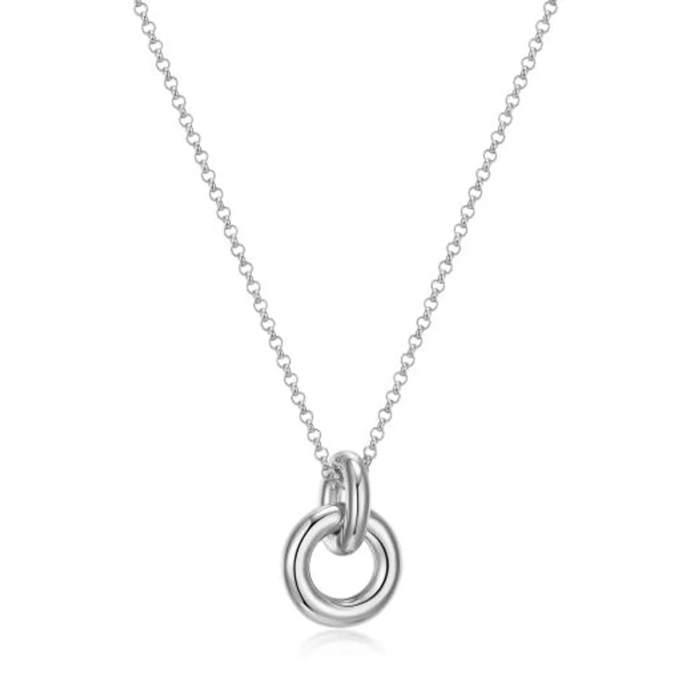 Elle Simpatico Sterling Silver Interlinked Ring 17" + 3" Necklace