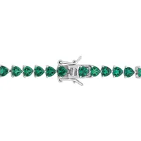 Julianna B Sterling Silver Created Emerald Bracelet 7.5