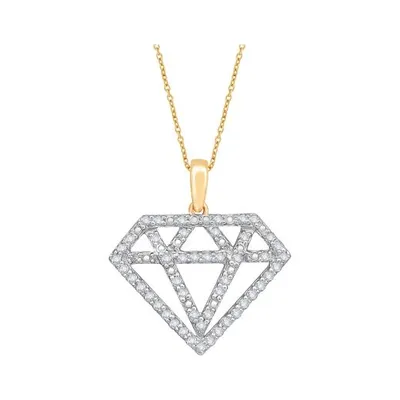 10K Yellow Gold 0.20CTW Diamond Shaped Pendant