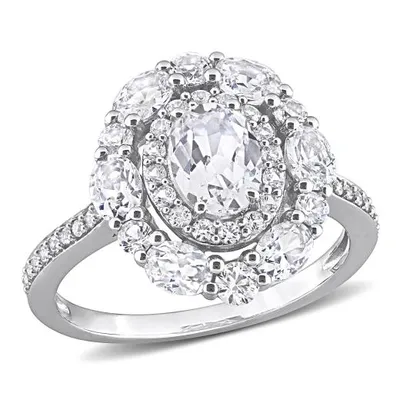 Julianna B 10K White Gold Created Sapphire Ring