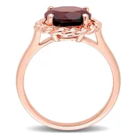 Julianna B Sterling Silver Rose Plated Garnet Ring