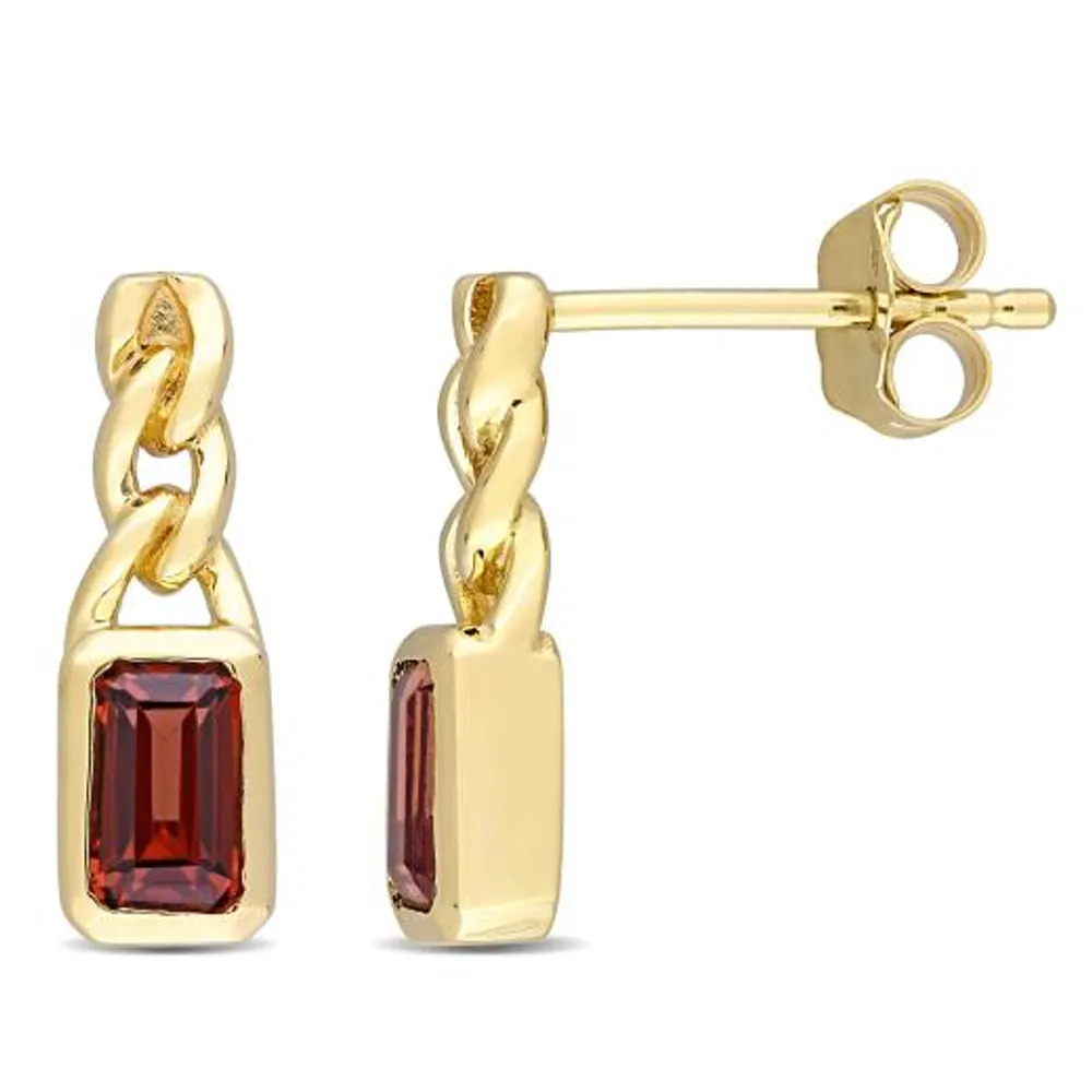 Julianna B 10K Yellow Gold Garnet Link Earrings