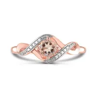 10K Rose Gold Morganite and Diamond Infinity Ring