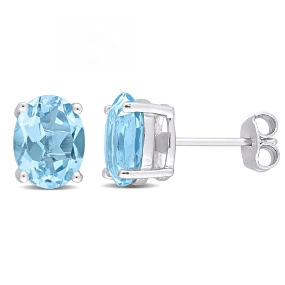 Julianna B Sterling Silver Sky Blue Topaz Stud Earrings