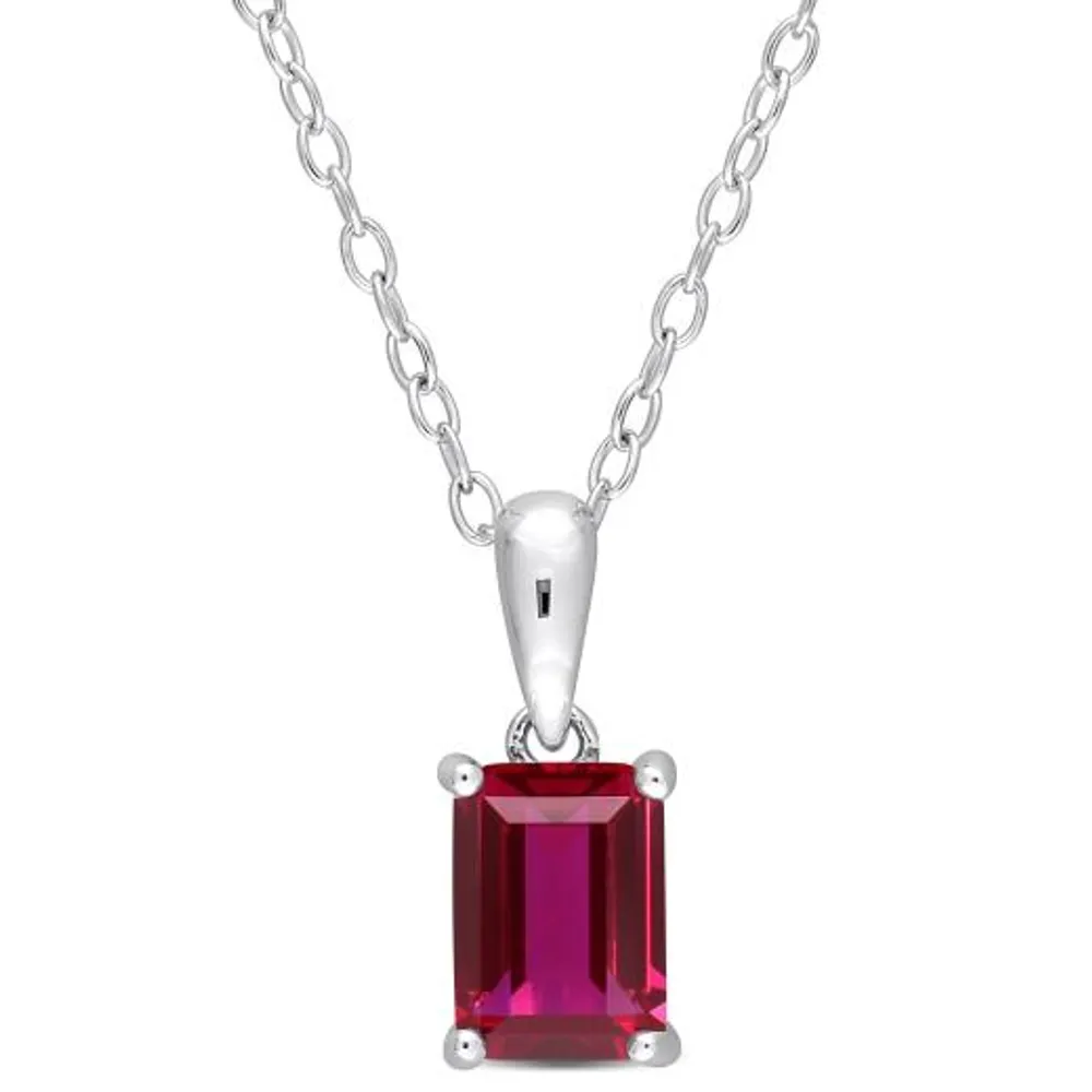 Julianna B Sterling Silver Created Ruby Pendant