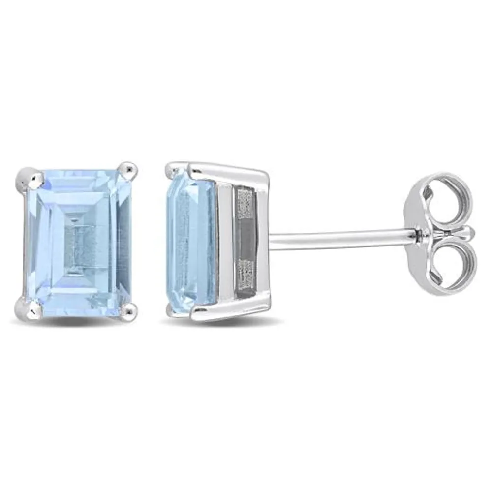 Julianna B Sterling Silver Sky Blue Topaz Stud Earrings