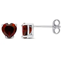 Julianna B Sterling Silver Garnet Stud Earrings