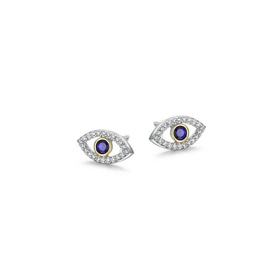 Reign Sapphire Evil Eye Earrings