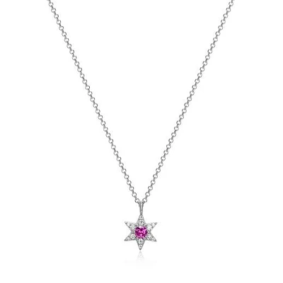 Reign Pink Sapphire Star Necklace
