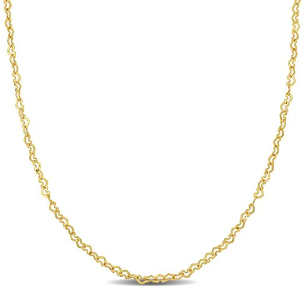 Julianna B 14K Yellow Gold 14" Heart Link Chain