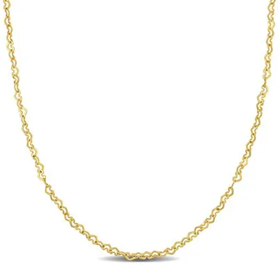 Julianna B 14K Yellow Gold 14" Heart Link Chain