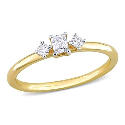 Julianna B 14K Yellow Gold 0.25CTW Diamond Three-Stone Ring