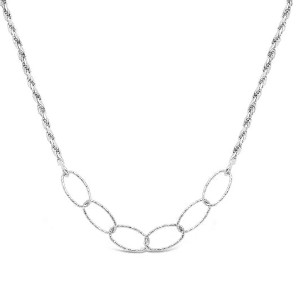 Sterling Silver 18" + 2" Extender Open Link Chain