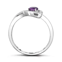 Sterling Silver Amethyst Infinity Heart Ring