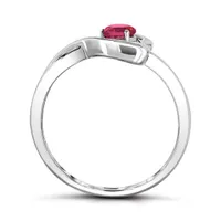 Sterling Silver Ruby Infinity Heart Ring