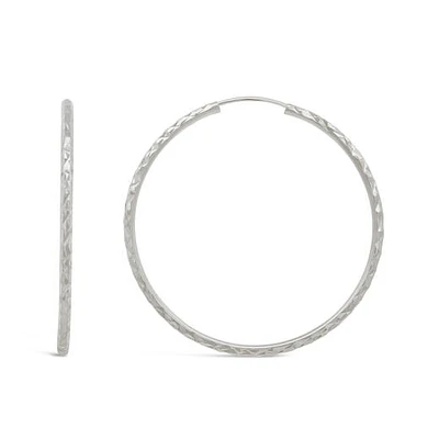 10K Gold Diamond Cut Hoop Earring