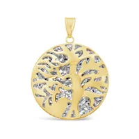 10K Yellow & White Gold Tree of Life Pendant (Chain Not Included)