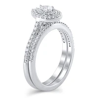 10K White Gold 0.62CTW Pear Shaped Diamond Bridal Set