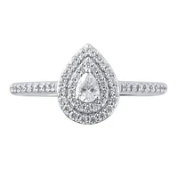 10K White Gold 0.62CTW Pear Shaped Diamond Bridal Set