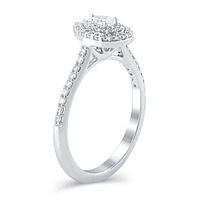 10K White Gold 0.62CTW Pear Shaped Diamond Bridal Set