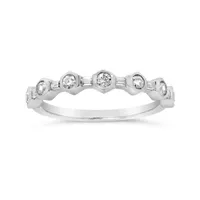 Jenny Packham 18K White Gold Lab Grown 0.40CTW Diamond Honeycomb Band