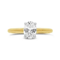 New Brilliance 14K White Gold Lab Grown 1.26CTW Oval Diamond Solitaire Ring