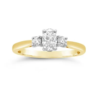 Glacier Fire 14K Yellow Gold Canadian 0.55CTW Diamond Three-Stone Ring