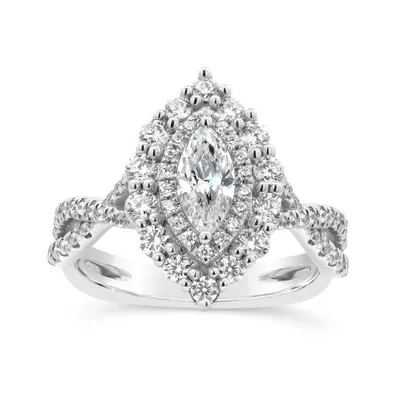 My Diamond Story 14K White Gold Canadian 1.33CTW Marquise Bridal Ring