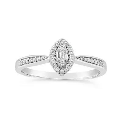 Sterling Silver 0.15CTW Diamond Promise Ring