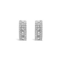 10K White Gold 0.20CTW Diamond Hoop Earrings