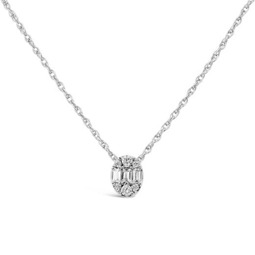 Bouquet 10K White Gold Diamond Pendant