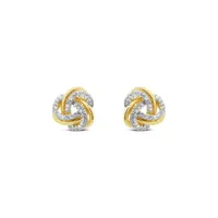 10K Yellow Gold 0.12CTW Diamond Love Knot Earrings